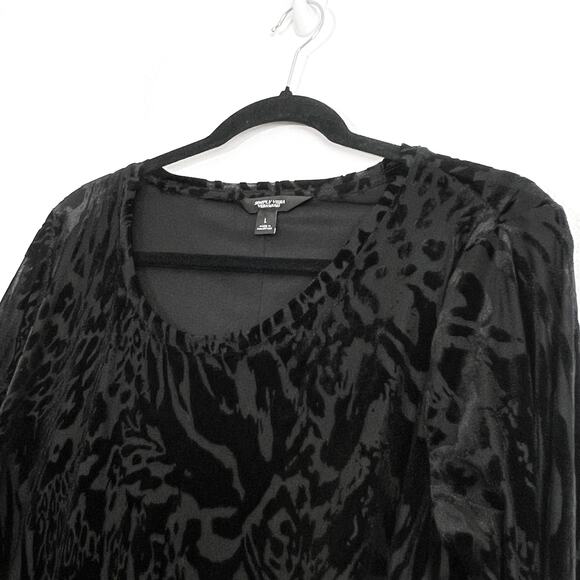 Simply Vera Wang Velvet Burnout Top L Whimsigoth Witchy Dark Romance Boho Fairy - Picture 3 of 8